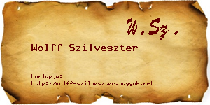 Wolff Szilveszter névjegykártya